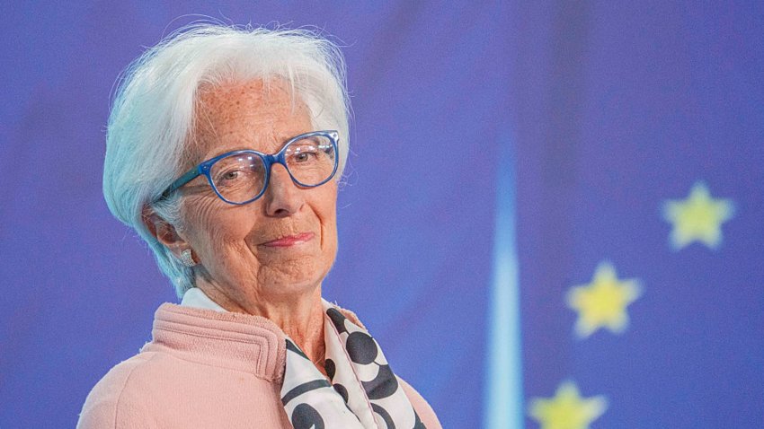 Christine Lagarde, President of the European Central Bank (ECB), comments on the central bank’s latest interest rate decision to journalists.