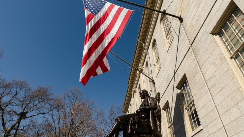 Harvard University on April 17, 2025, in Cambridge, Massachusetts.