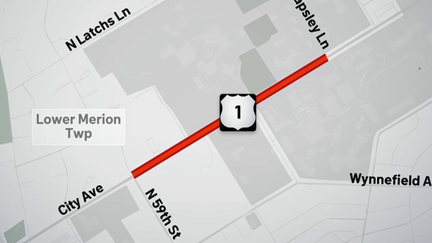Map shows red lane amid City Avenue road closures