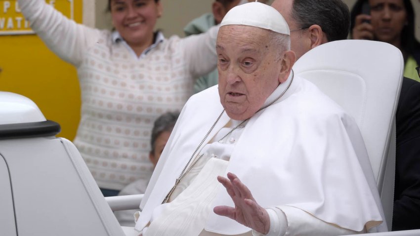 Pope Francis during the impartation of the 'Urbi et Orbi' blessing and wishes "good Easter" from the balcony of St. Peter's Basilica, April 20, 2024, in Rome (Italy).