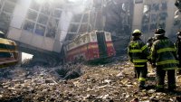 UNITED STATES – SEPTEMBER 12:  Rescue 1, Manhattan’s elite lifesaving unit, which was one of the first firefighting squads to reach the twin towers after last week’s terrorist attack lost all of its members at the World Trade Center. ,