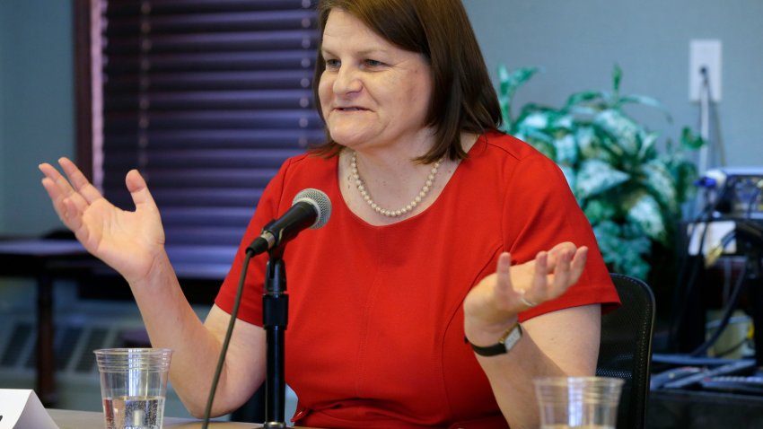 Hannah Dugan, Branch 31, speaks as candidates seeking election to Milwaukee County Circuit Court branches 31, 44 and 45 appeared during a forum at the Milwaukee Bar Association on E. Wells St. in Milwaukee on Tuesday, March 15, 2016.