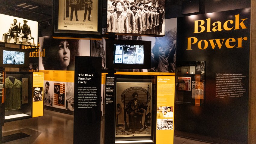 WASHINGTON, D.C.- APRIL 4: An exhibit of Black Power movement at the Smithsonian National Museum of African American History and Culture, April 4, 2025, in Washington, D.C. President Trump has said he will be reviewing Smithsonian exhibits for bias against American values. (Photo by Andrew Lichtenstein/Corbis via Getty Images)