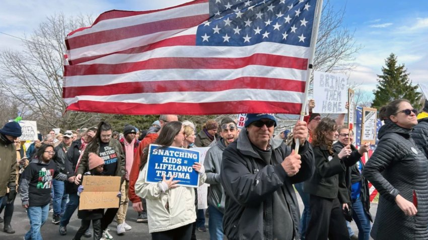 Protestors march near White House border czar Tom Homan’s home