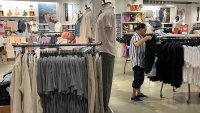 A customer shops in an American Eagle store on April 4, 2025 in Miami, Florida. 