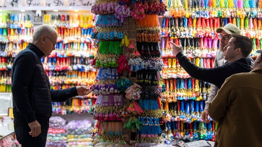 YIWU, CHINA – NOVEMBER 26: Foreign clients select festive goods at China Yiwu International Trade City on November 26, 2024 in Yiwu, Zhejiang Province of China.