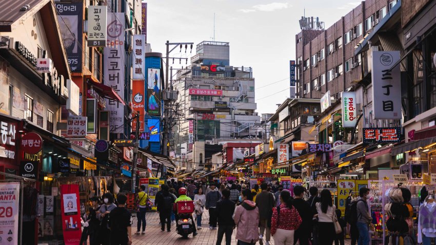 Hongdae street in Seoul city, South Korea