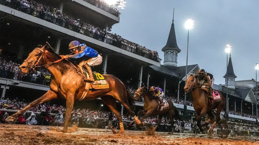 Finish line at the Kentucky Derby