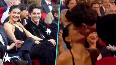 Timothée Chalamet kisses Kylie Jenner before accepting award at David Di Donatello awards