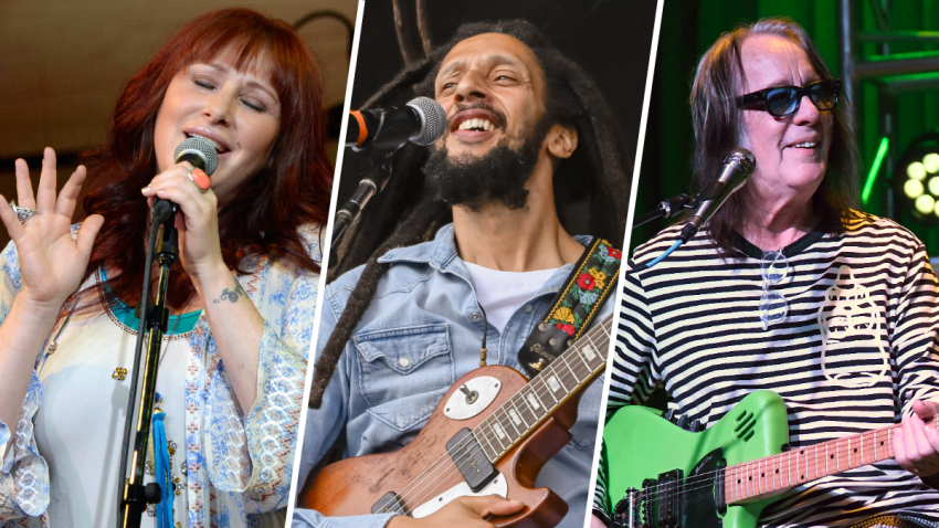 Tiffany, Julian Marley and Todd Rundgren in split image.