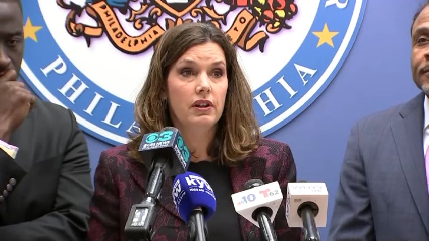 Philadelphia City Controller Christy Brady discusses a cyber fraud crime that recently targeted the School District of Philadelphia during a press event on Thursday, May 22, 2025.