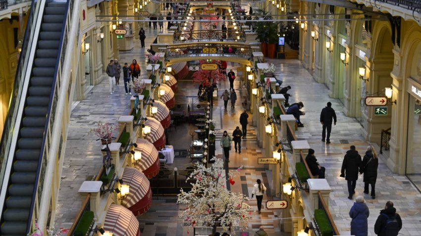 A Moscow shopping mall pictured earlier this year.
