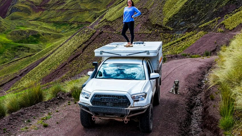 Kaye started living and traveling in the truck full-time in 2023.