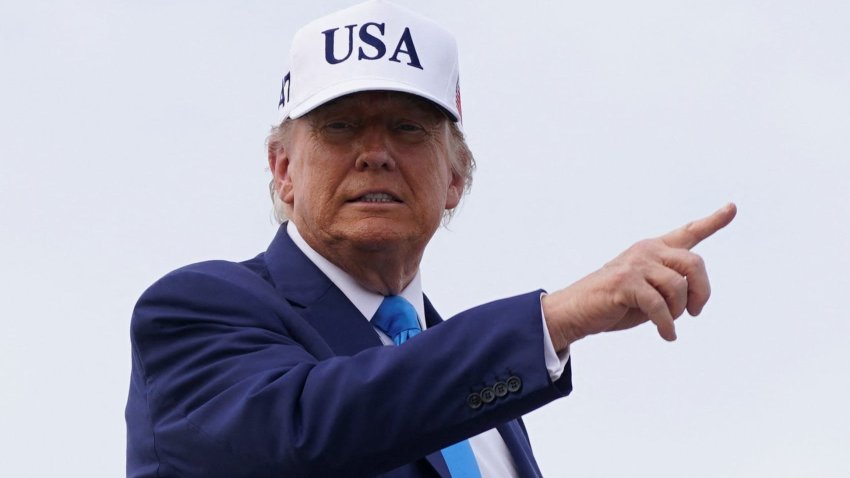 U.S. President Donald Trump gestures while boarding Air Force One as he departs for New Jersey at Joint Base Andrews, Maryland, U.S., June 6, 2025.