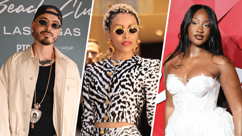 Split image of J Balvin, Doja Cat and Tems