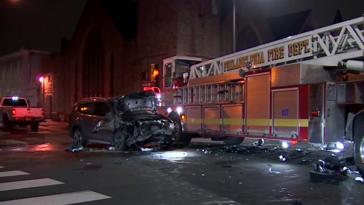 North Philly Car & Fire Truck Crash: 2 Hospitalized – NBC10