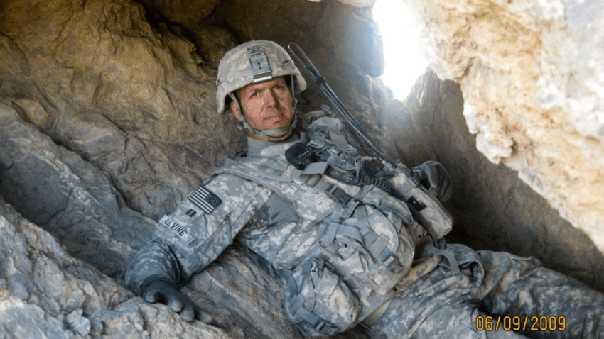 Charles Levine in a Taliban cave in Afghanistan in 2009.
