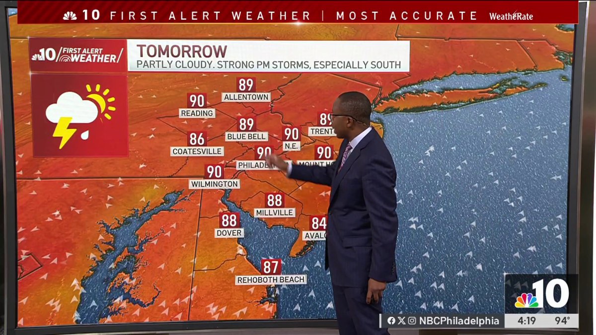 Ferocious line of storms moving through Pa., NJ, Del. – NBC10 Philadelphia
