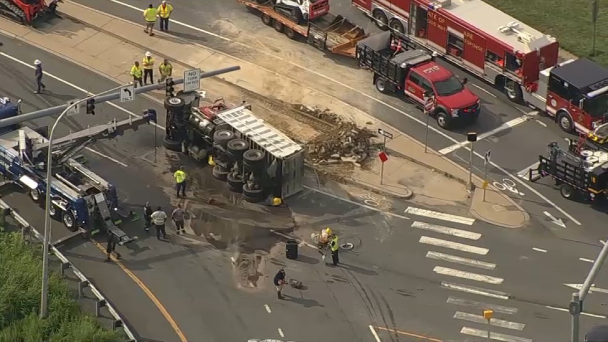 Overturned dump truck on part of Route 72 in New Castle County – NBC10 ...