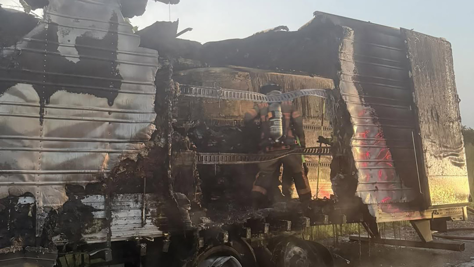 Truck Carrying 40,000 Pounds Ribeye Steaks Catches Fire Missouri Highway