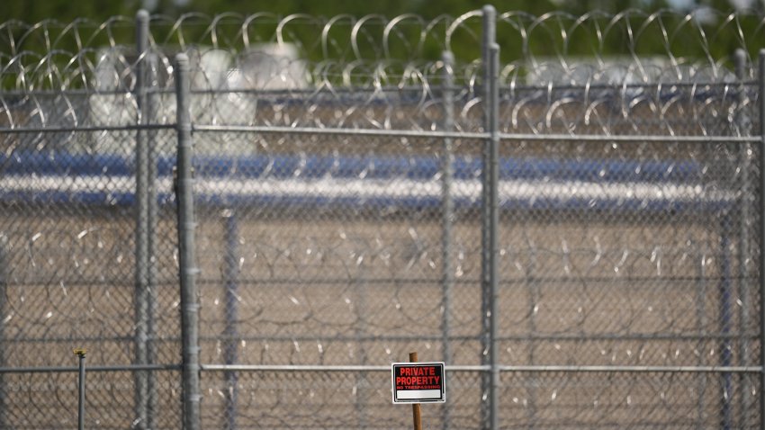 Perimeter fencing at a facility under contract with ICE.