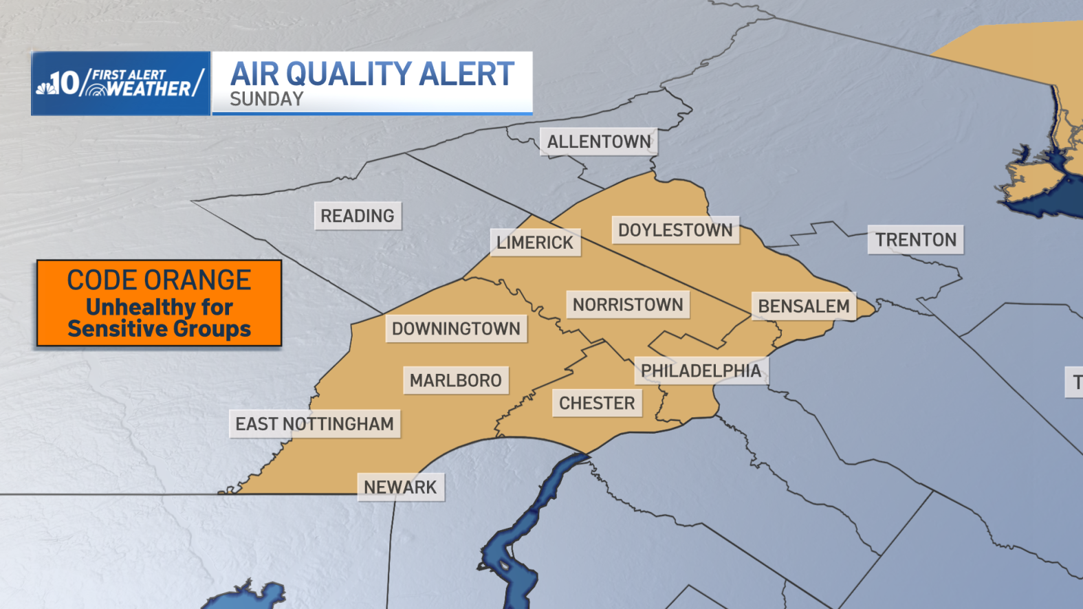 Code Organge Alert Code Orange Air Quality Alert in effect for Philadelphia area – NBC10 ...