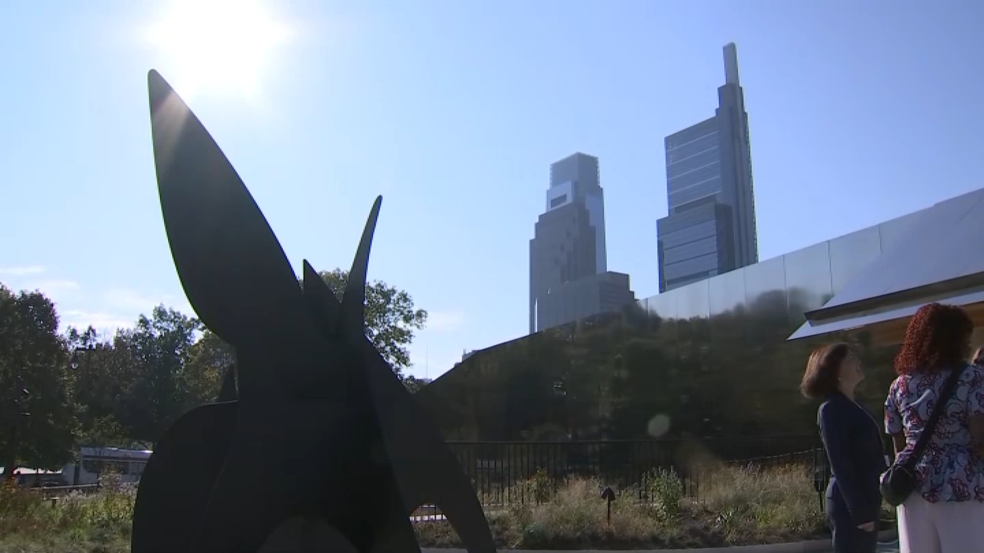 Officials cut ribbon at Calder Garden on the Ben Franklin Parkway