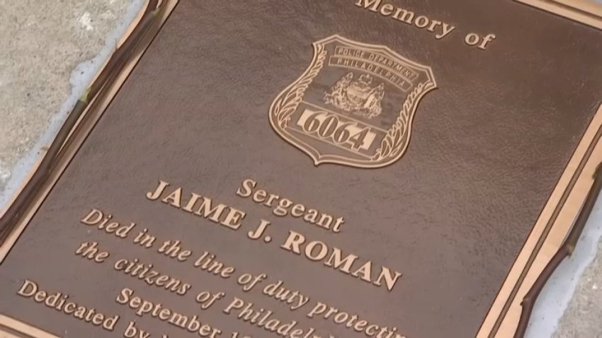 A plaque for fallen police sergeant Jamie Roman was placed in Kensington on Wednesday, Sept. 10, 2025.