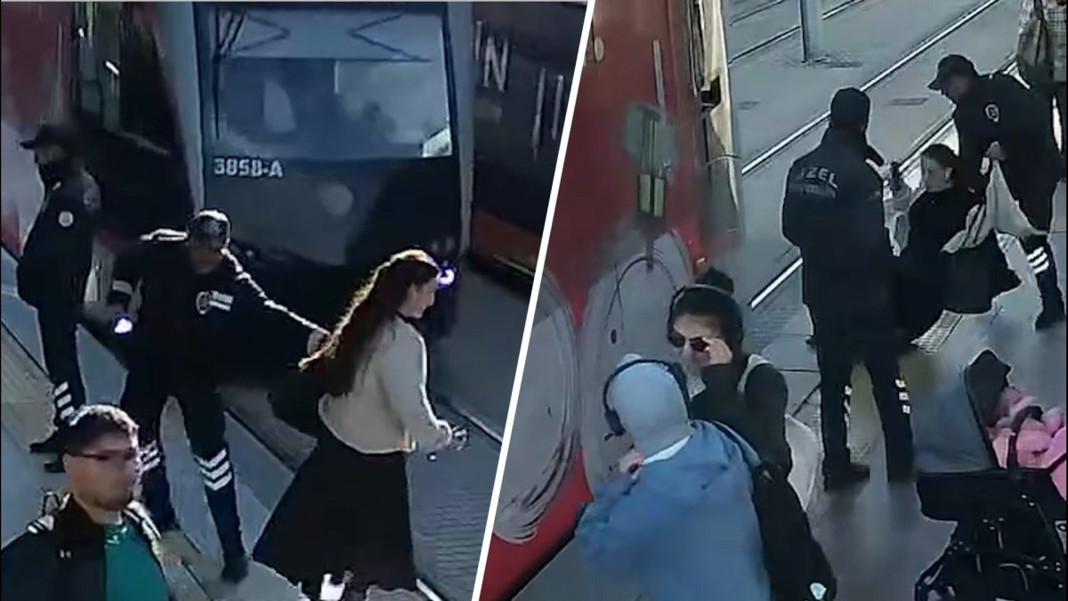 WATCH: Woman saved from oncoming train by quick-thinking security guard ...