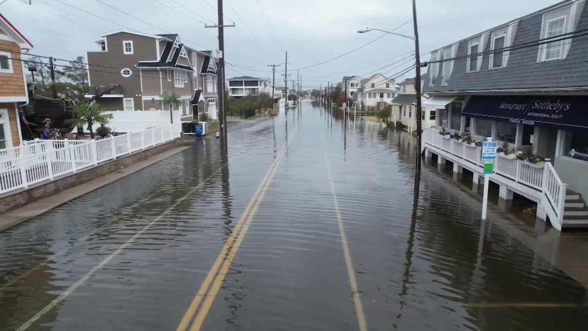 Storm causes flooded streets and erosion at Bethany Beach in Delaware ...