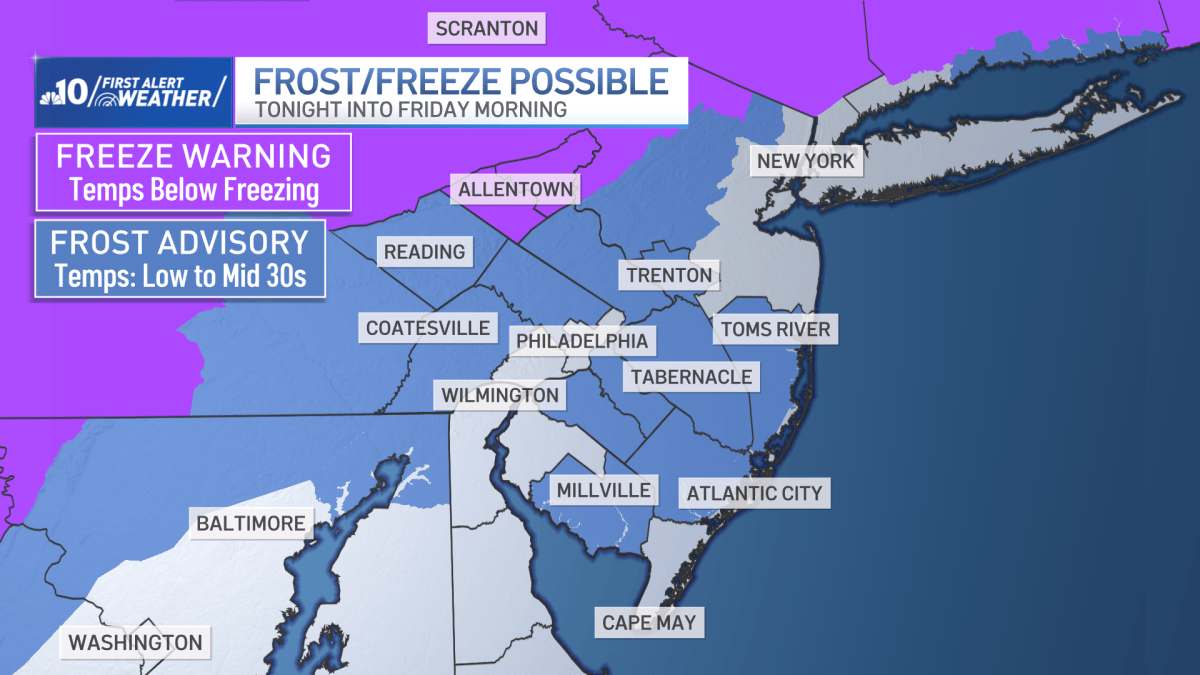 Frost advisory for Pennsylvania, South Jersey overnight Friday – NBC10 ...