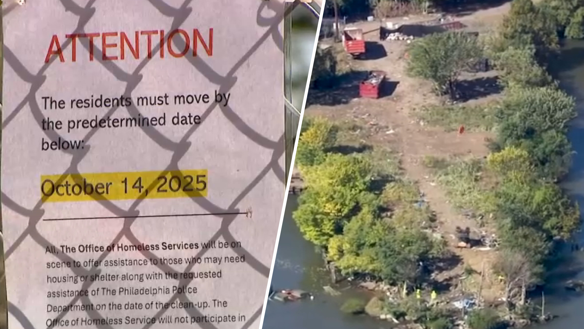Crews clean out South Philly homeless encampment off of Delaware River Trail