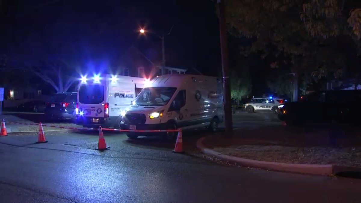 A police officer was hurt in a shootout that happened on Tuesday night in Camden, New Jersey, officials say.