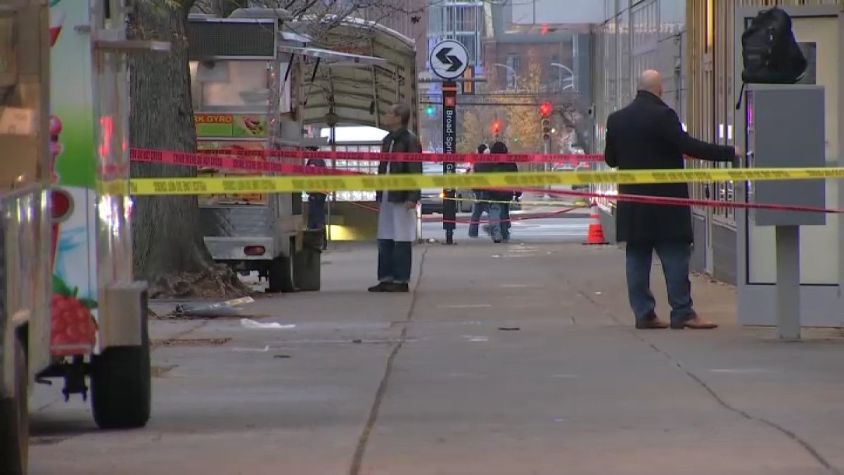 Police are investigating after a man was shot in the leg on Spring Garden Street near Broad Street in Philadelphia on Wednesday evening.