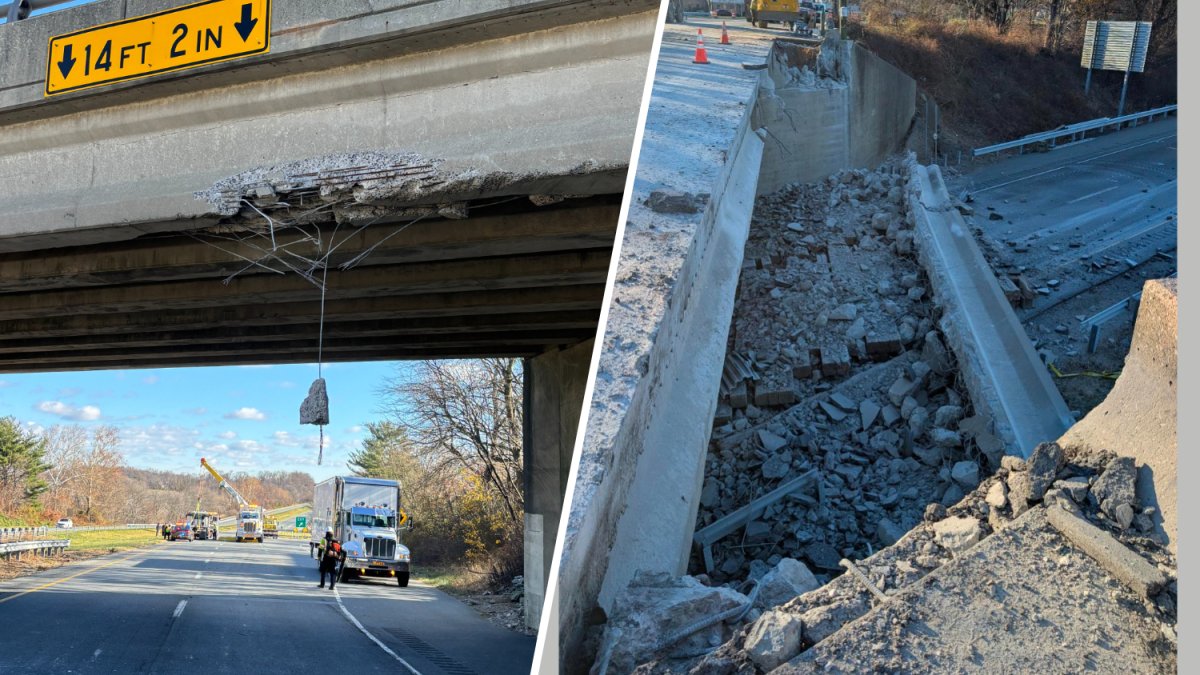 Chester County bridge undergoing emergency repairs after truck smashes into it