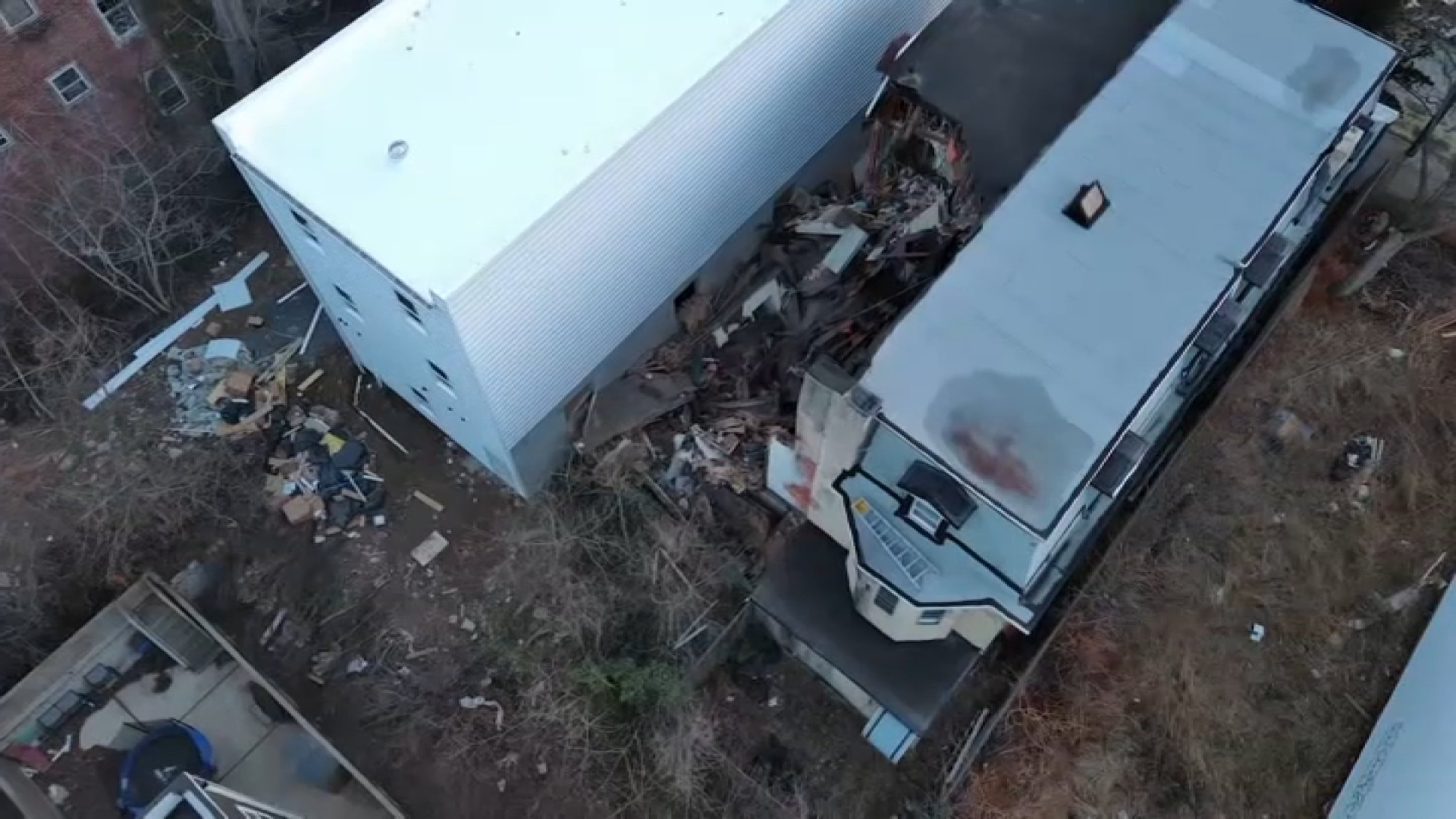 Rear of vacant home collapses on Christmas Day in Philadelphia