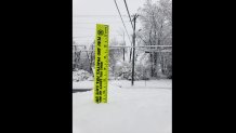 A check of how high the snow is at around 9 a.m.