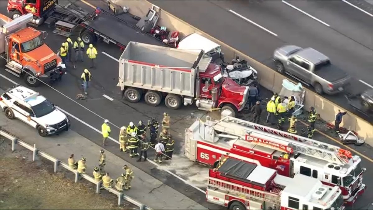 3 hurt in multivehicle crash on Pa. Turnpike in Bucks County NBC10(02)