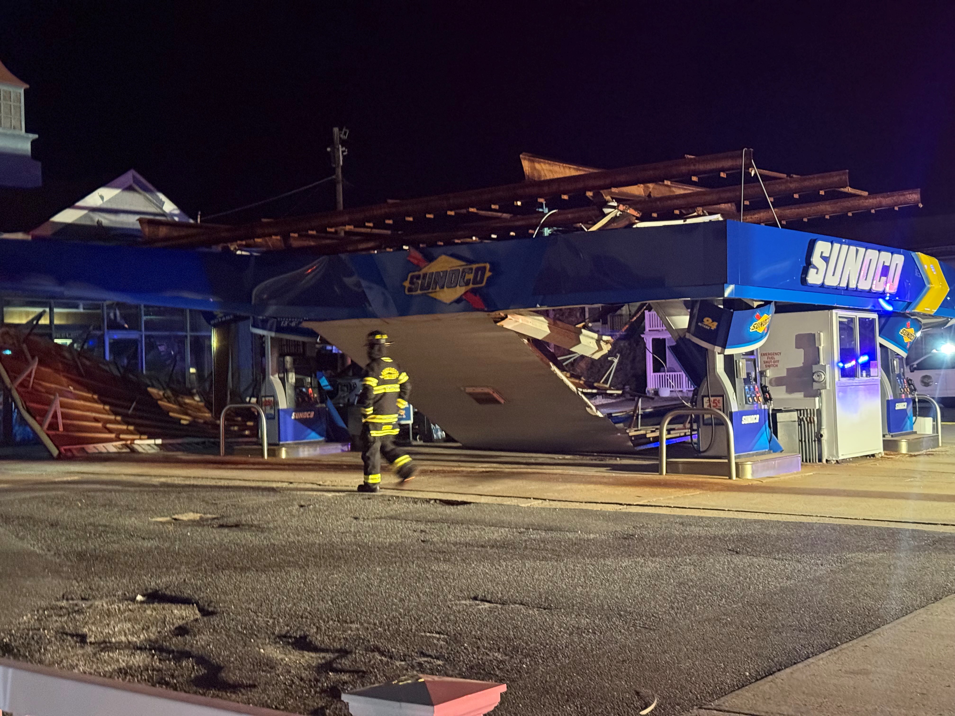 Roof collapses at South Jersey gas station Friday