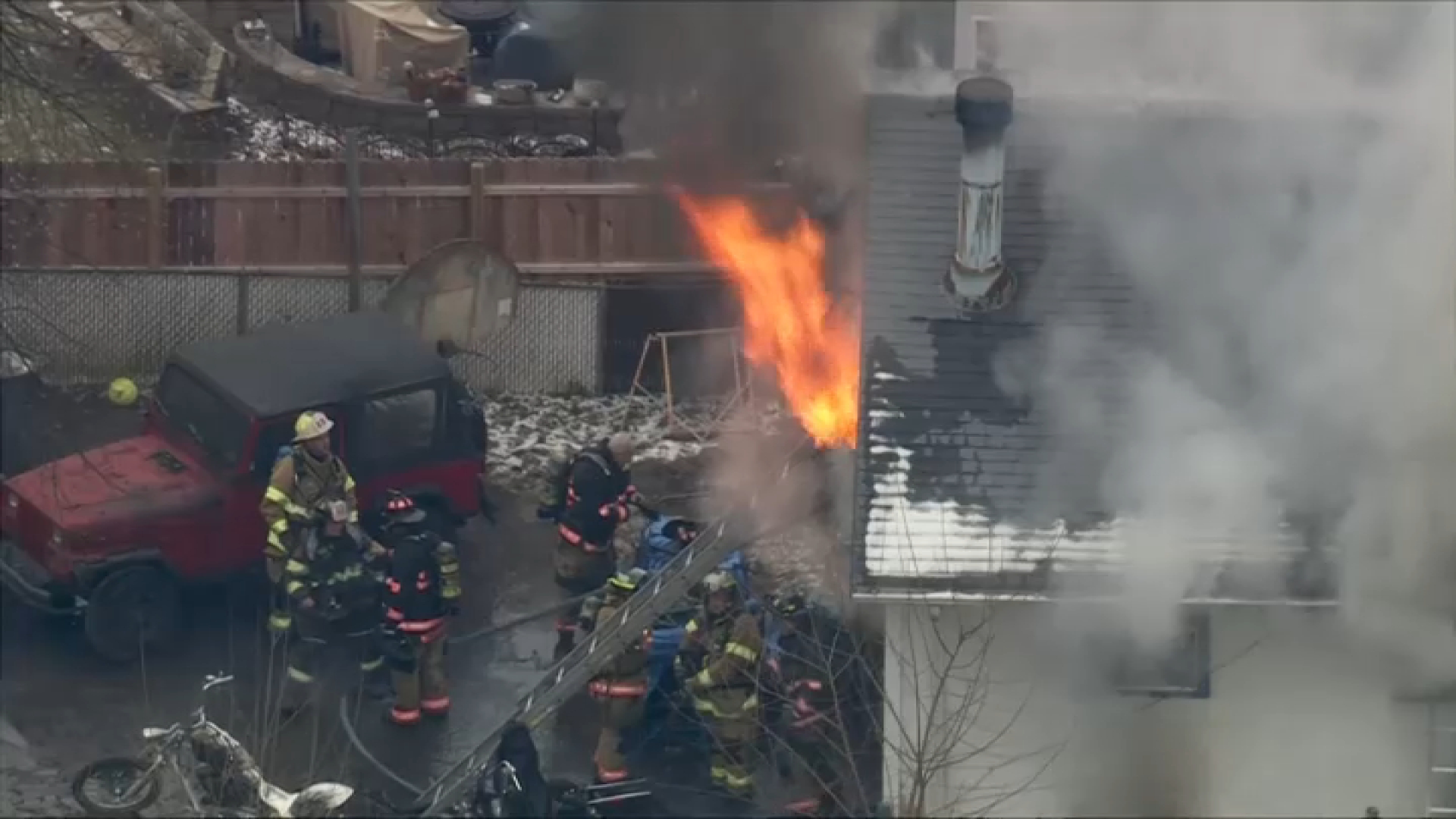 One person hospitalized as fire tears through home in MontCo, officials say