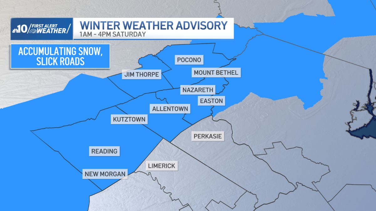 Light snow falls in Philly, Pennsylvania suburbs on Saturday