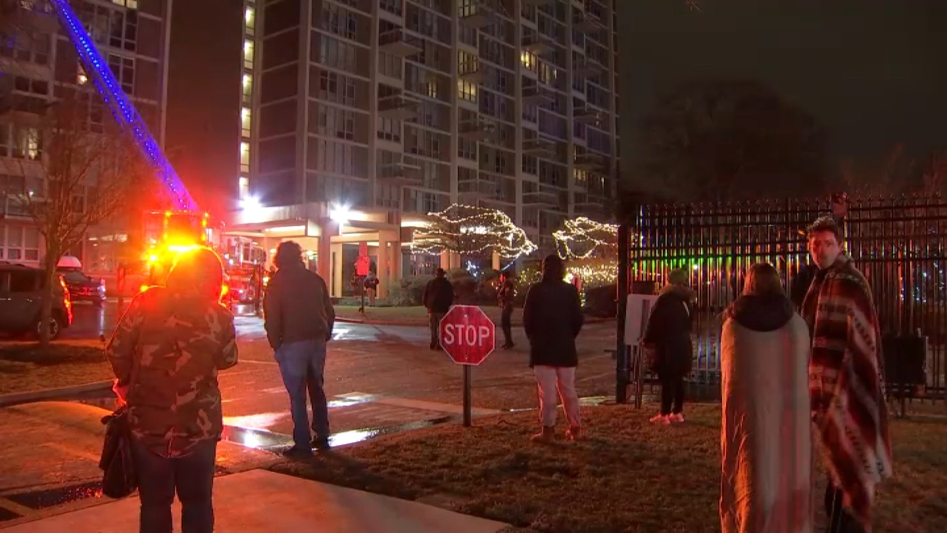 Fire at Philadelphia high-rise condo forces residents out into the cold