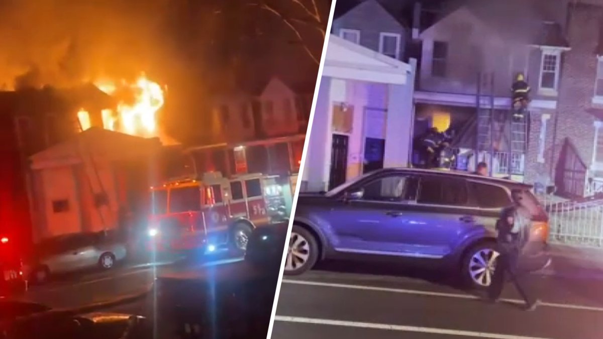 A fire started at a North Philadelphia home late Thursday night less than 24 hours after a fire next door left a woman dead.
