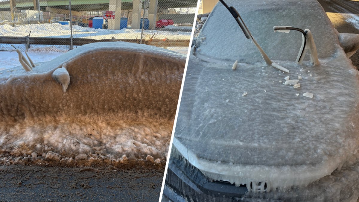 Video: Cars encased in ice along North Front Street in Philly