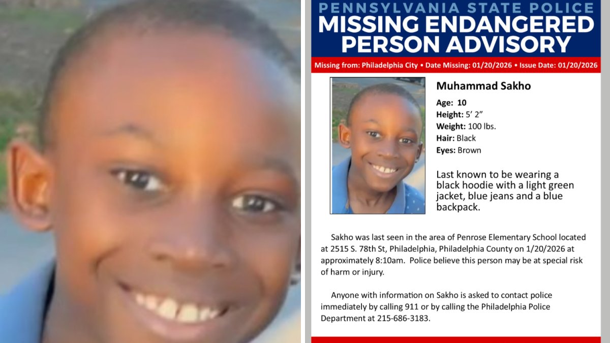 Pennsylvania State Police are asking the public's help in finding a 10-year-old from Philadelphia who went missing on Tuesday, Jan. 20, 2026.