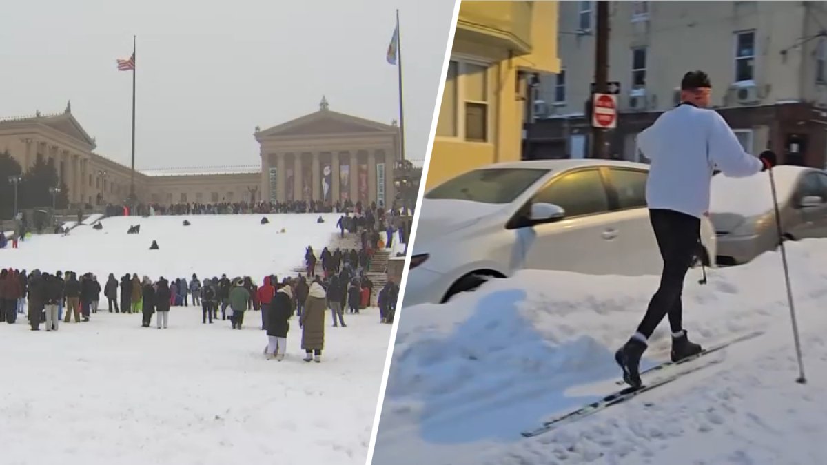Philadelphia, as well as the surrounding suburbs, were working to clear up after a winter storm on Sunday.