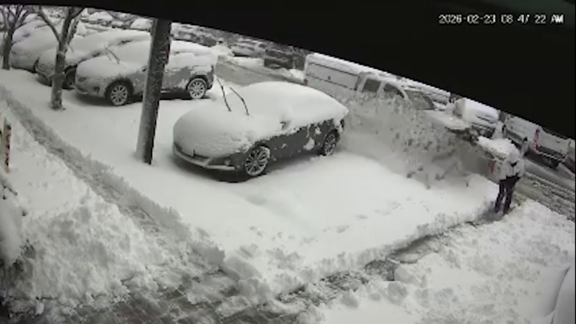 Man shoveling in Philly says he was intentionally hit by wall of