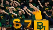 Baylor fans doing the "6-7" trend.