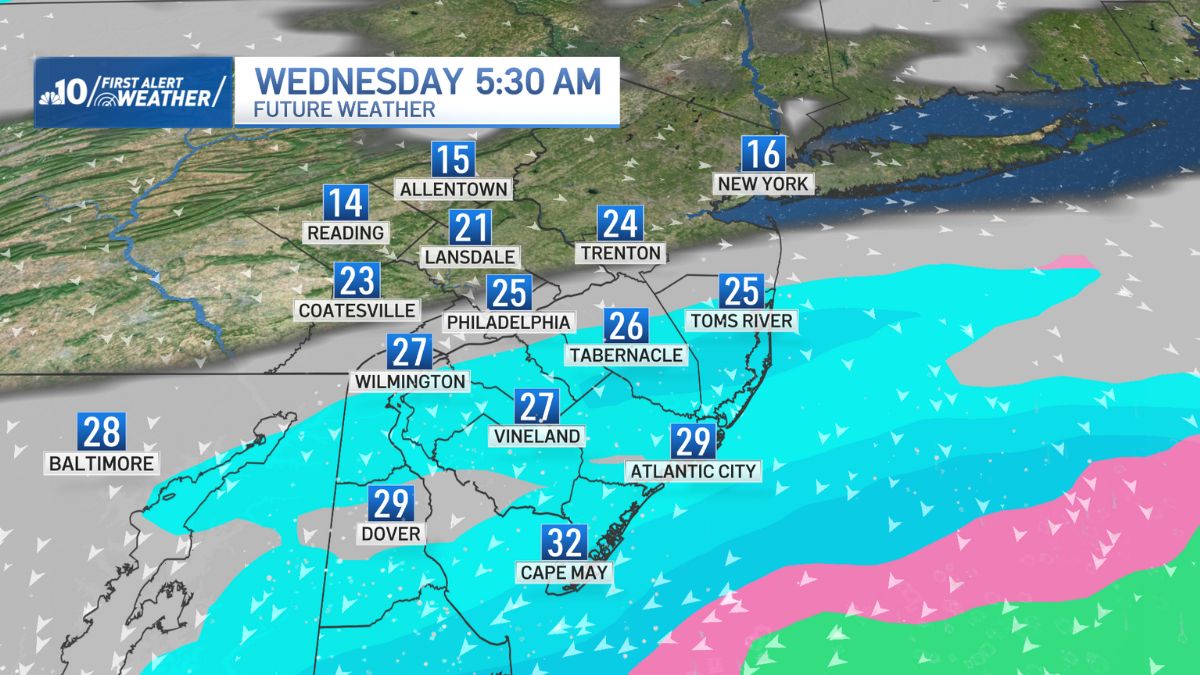 Light snow on the way Wednesday for South Jersey and Delaware
