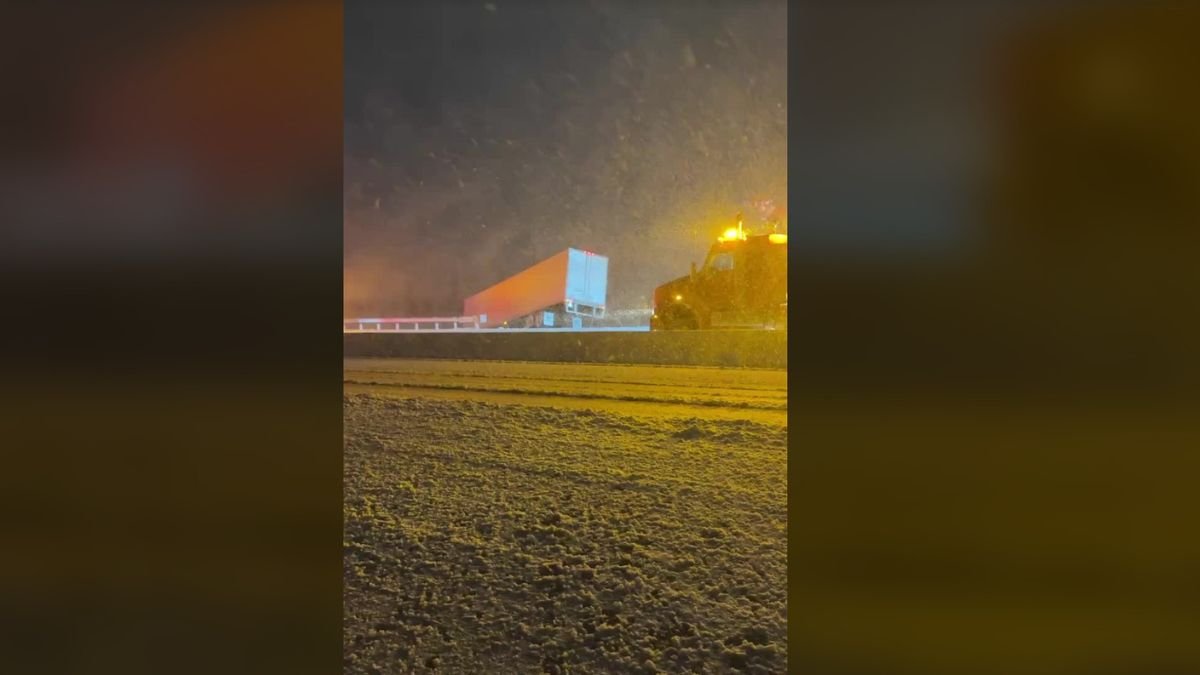 Tractor Trailer Crash on Atlantic City Expressway During NJ Blizzard
